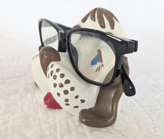 Vintage 1974 Handmade Ceramic Puppy Dog Eyeglasse… - image 4