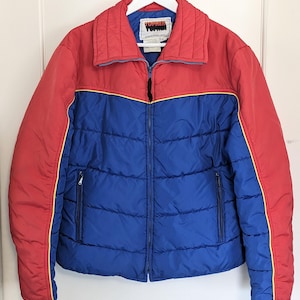 Vintage Topher Color Block Puffer Jacket, Ski Jacket, Men&#39;s Large