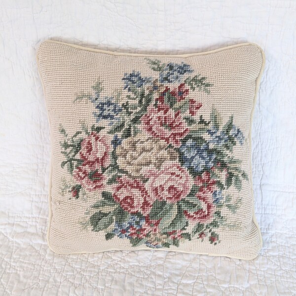Vintage Needlepoint Pillows Etsy