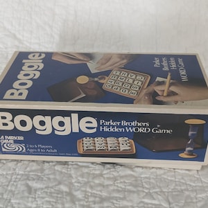 Vintage 1970&#39;s Parker Brothers Boggle Game in Original Box, Complete Board Game