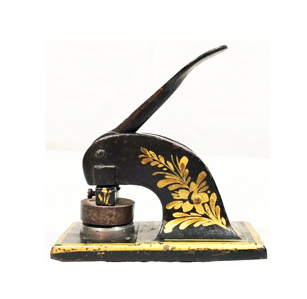 English Vintage Embosser Cast Iron Paperweight Monogram Dry Etsy UK