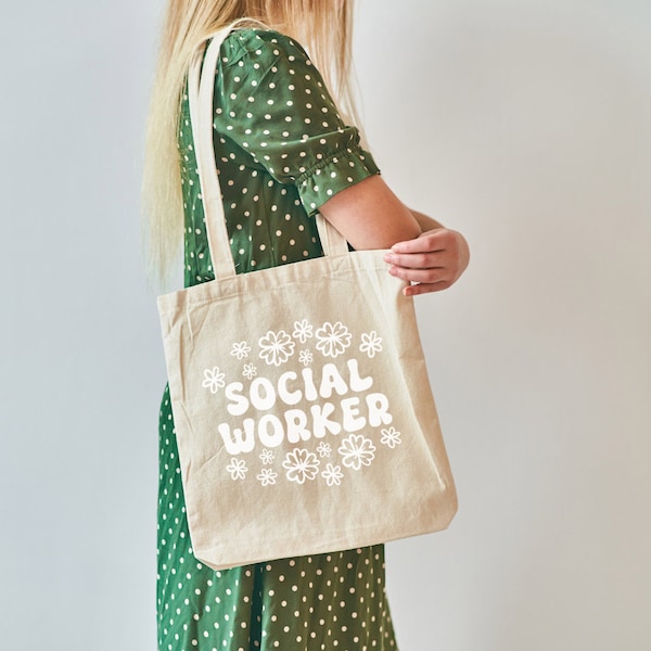 Floral Social Work Tote Bag