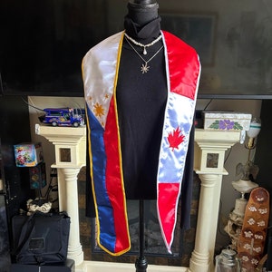 Class 2024  Philippines Canada Graduation Sash | Stole, Embroidered Philippines Canada Flag stole
