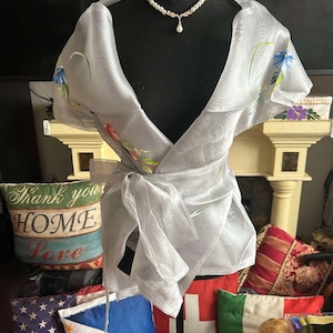 Philippines Filipiniana Filipino Costume| Philippine Formal Hand-Painted Organza Wrap Around Shawl Alampay. Holiday Attire.Limited Edition