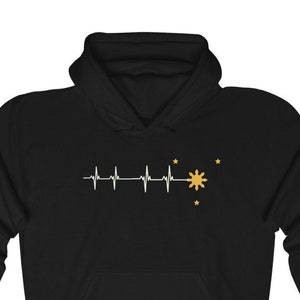 Philippine Heartbeat Hoodies | Philippine Sun and Star Pullover | Philippines Filipino Sweatshirt Hoodie| Valentines Day Hoodie |Unique gift