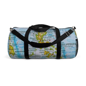 Reisetasche mit Landkarte der Philippinen | Knallig bedruckte Dirndltasche Duffel bag | Fillippinischer Sommer reist mit Seesack