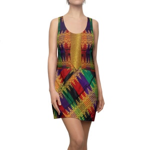 Philippines Crisply PRINTED Batik Inspired  Racerback Dress |  Multi Cultural dress | Mindanao  Batik Theme