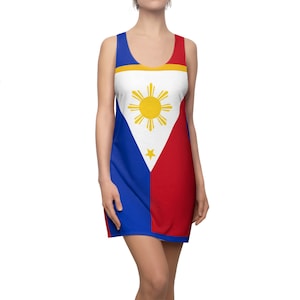Philippines Filipino Flag Inspired  Racerback Dress | Multi Cultural dress | Philippine Independence Day Attire