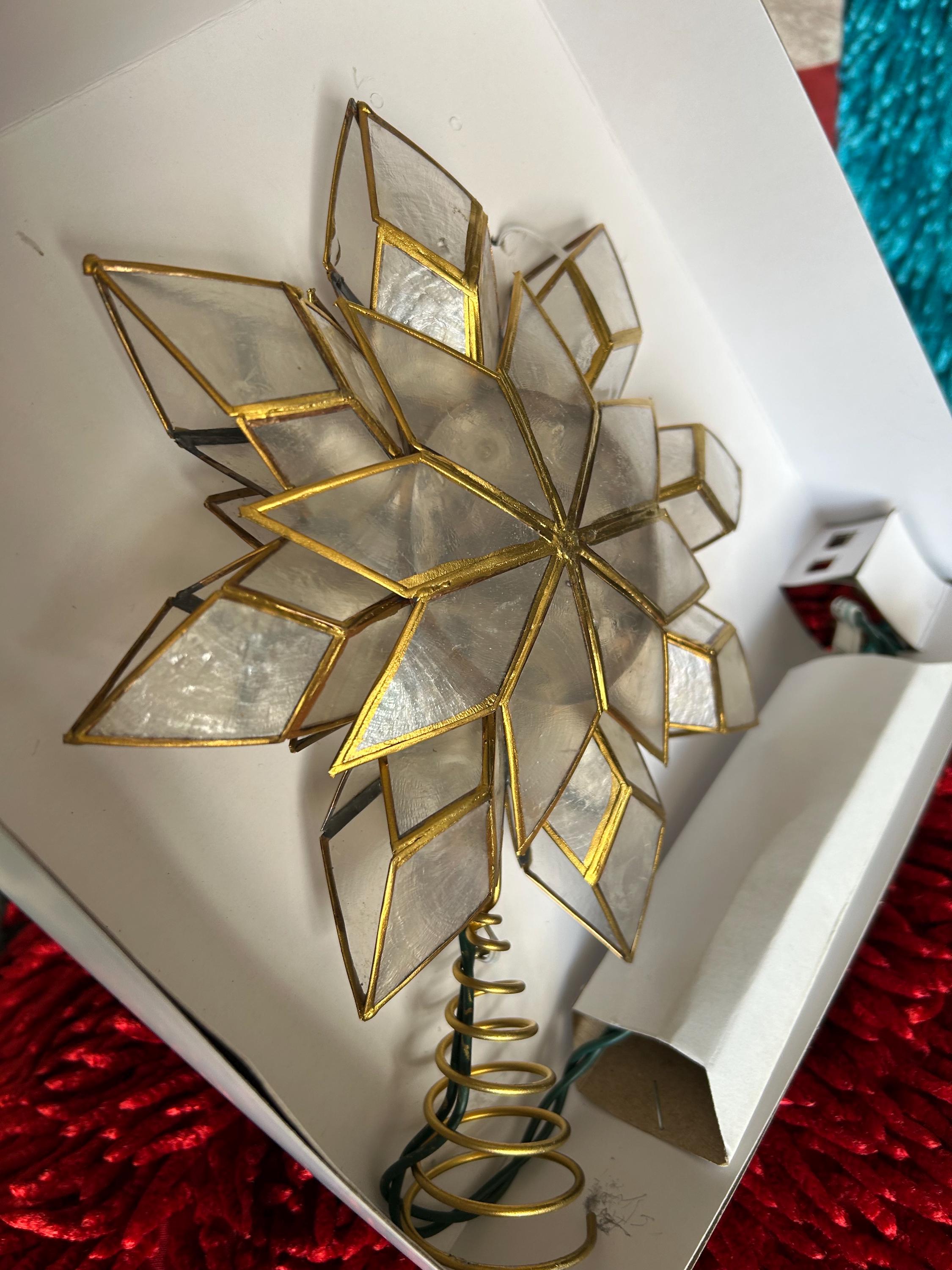 Philippines Capiz Star Tree Topper | 8 Inches Lighted Tree Topper ...