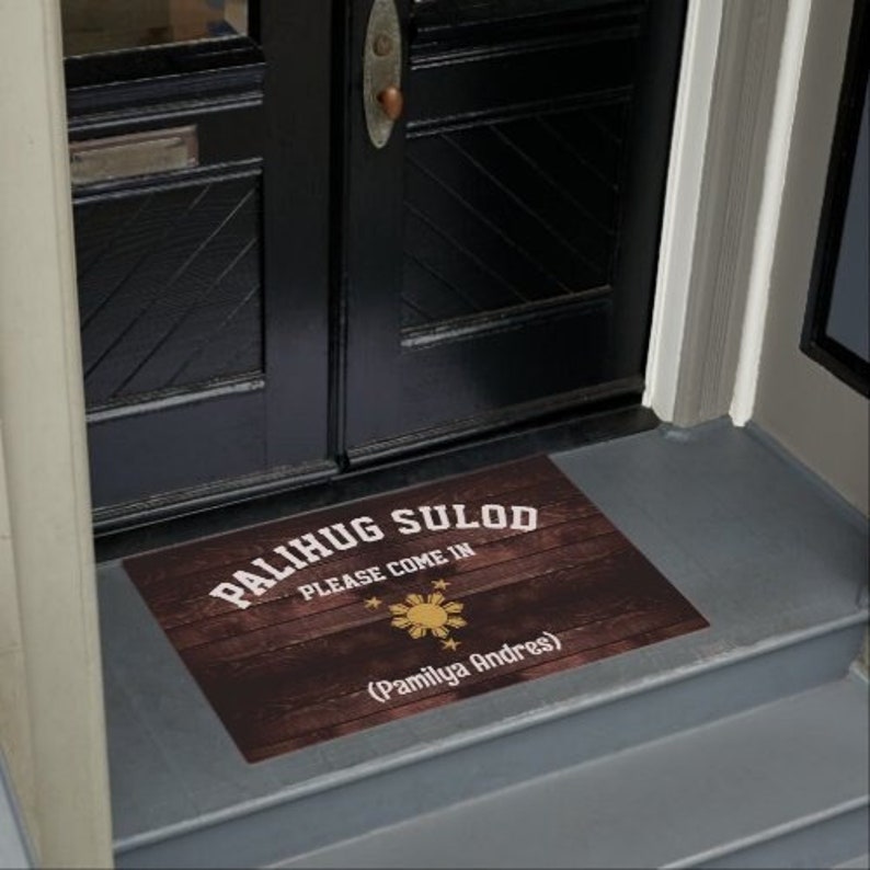 Personalized Filipino Cebuano Palihug Sulod Door Mat Filpino Etsy
