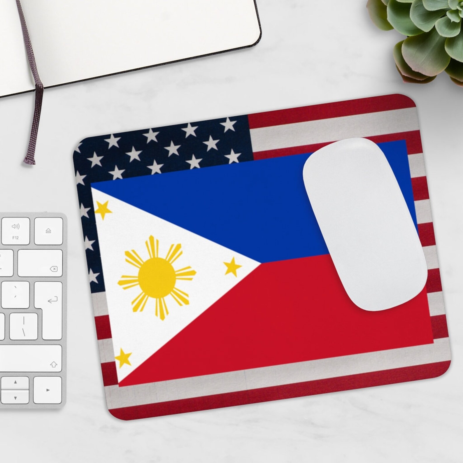 Philippines US Flag Mousepad Pinoy Mouse Pad Philippine Etsy