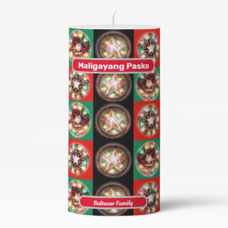 Personalized Filipino Pillar Candle Philippines Filipino Etsy