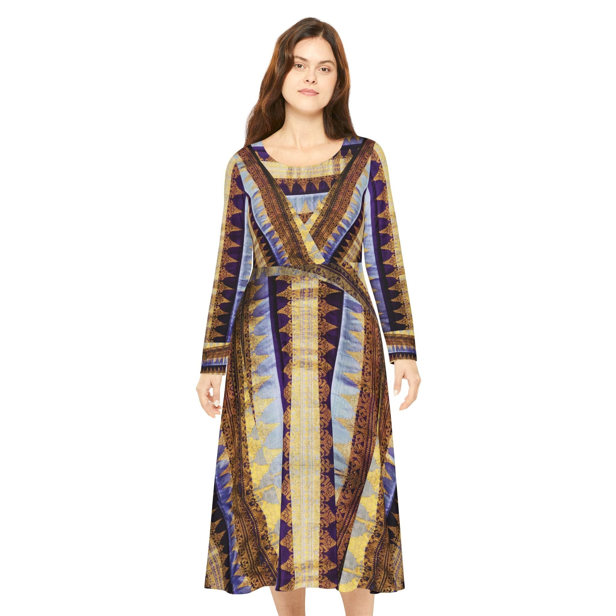 Philippines Mindanao Batik Inspired Women's Long Sleeve Dance Dress ...