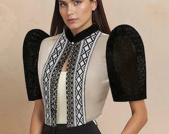 PRE- ORDER Philippines Modern Filipiniana Outfit Black Butterfly sleeves . Filipino Womens fashion