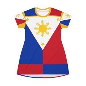 Philippines Filipino Flag Inspired T-shirt Dress Multi-cultural Costume ...