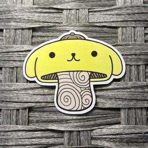 kawaii mushroom dog sticker/ kawaii mushroom pompom sticker/ kawaii mushroom sticker/ cute mushroom sticker/ kawaii lover gift