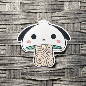 kawaii mushroom dog sticker/ kawaii mushroom poch sticker/ kawaii mushroom sticker/ cute mushroom sticker/ kawaii lover gift