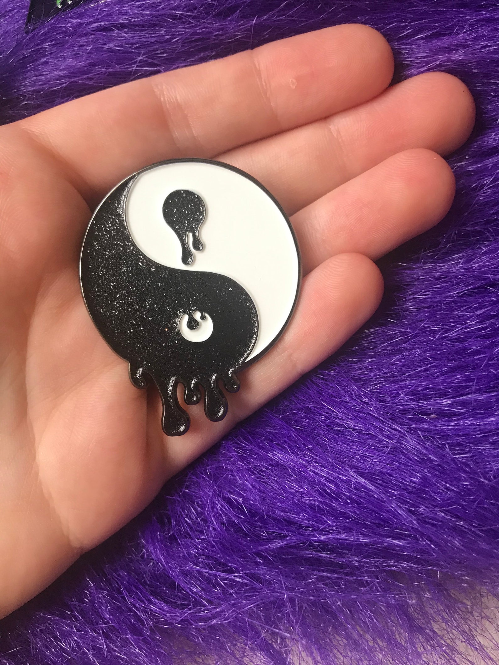 Yin Yang Drip Enamel Pin/ Yin Yang Soft Enamel Pin/ Yin Yang Etsy