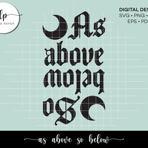Como arriba y abajo Archivo de corte - Descarga instantánea - Diseño SVG brujo - Archivos de corte pagano - Archivos de corte Cricut y Silhouette - Goth SVG