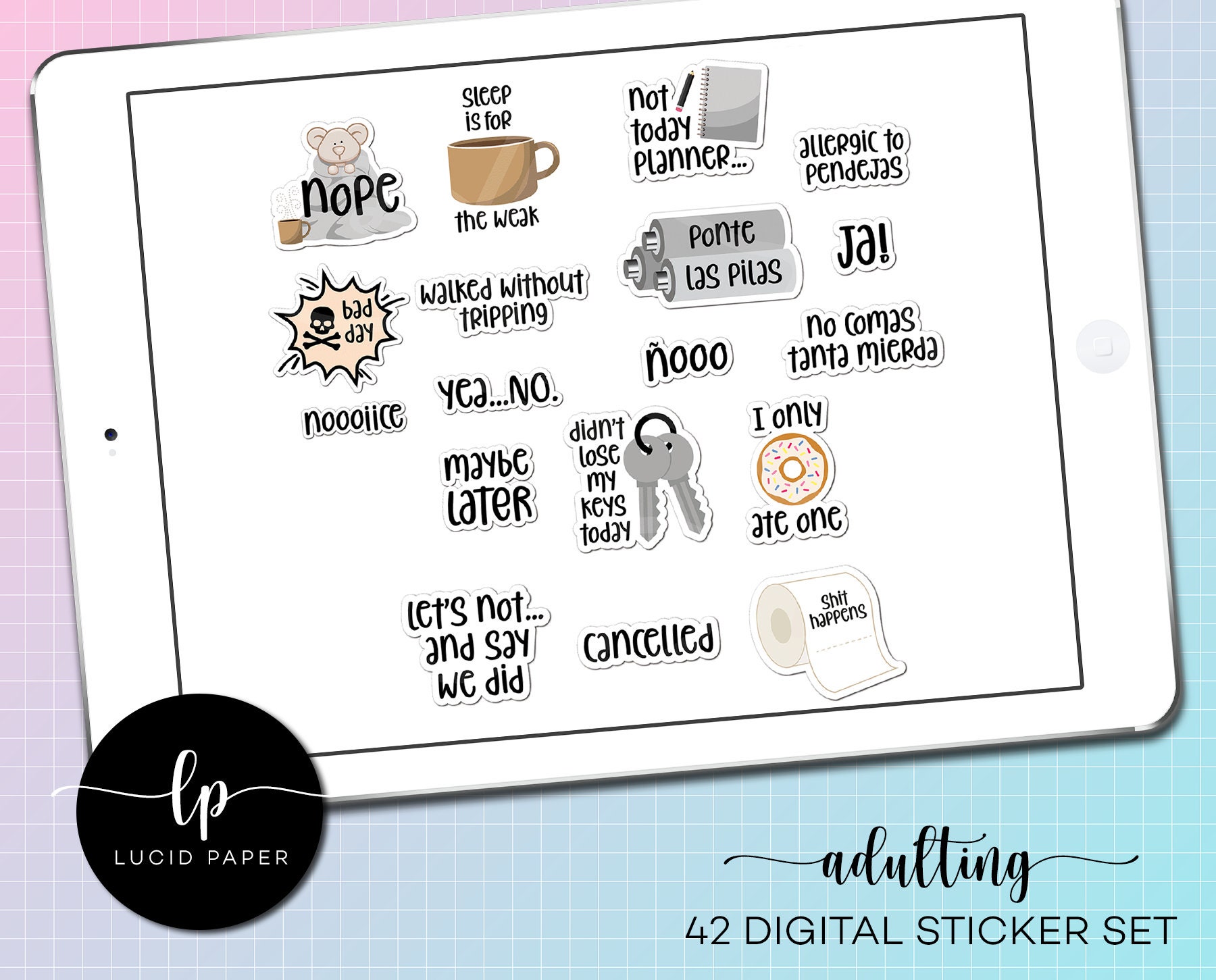 Maturity Sticker Adulting DIGITAL Sticker Set - Grown up Themed Digital Stickers ...