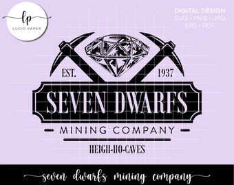 Seven Dwarfs Mining Company SVG Cut File - Instant Download - SVG Design - SVG Cut Files - Cricut and Silhouette Cut Files