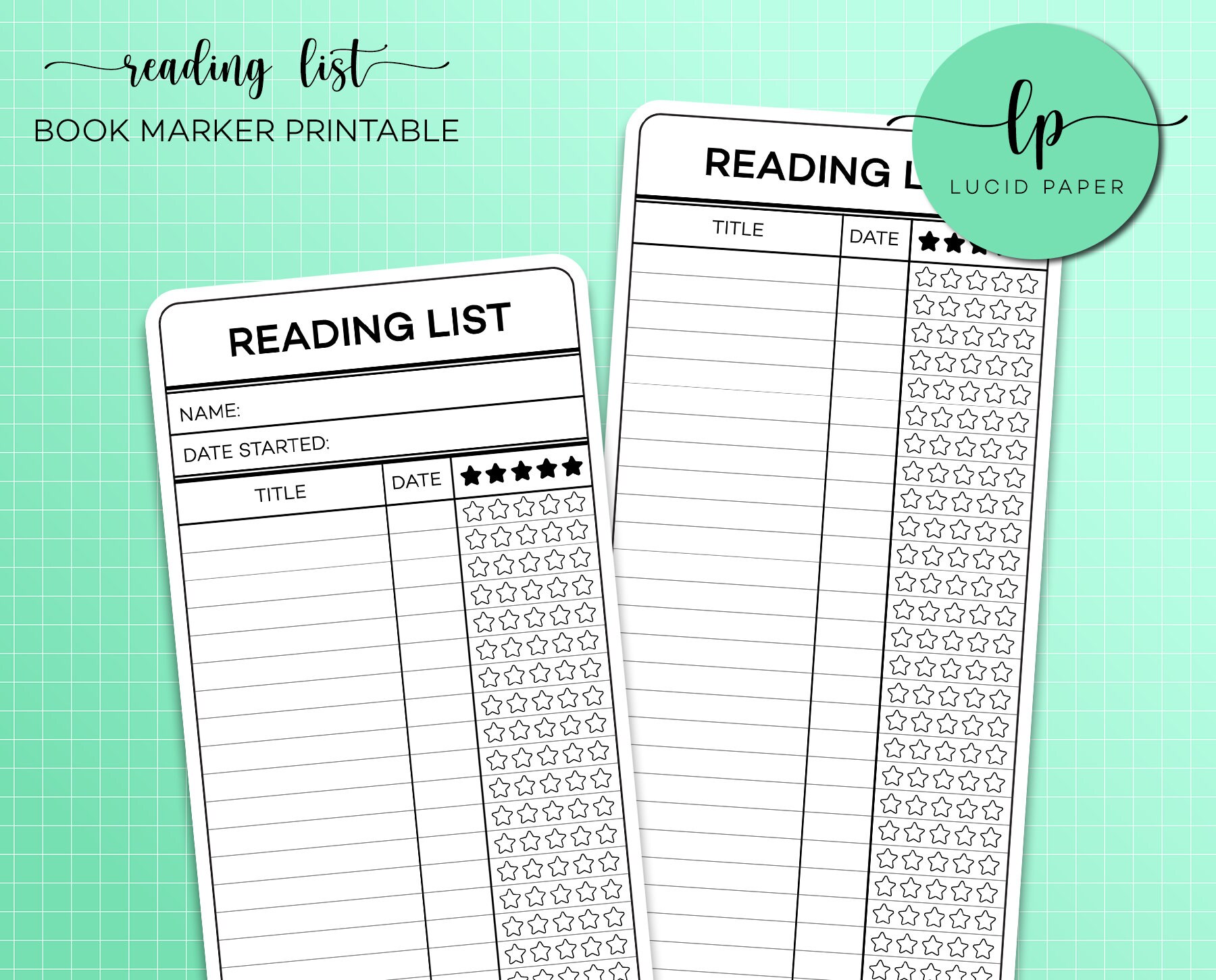PRINTABLE Reading List Book Marker Reading List Page Finder Etsy