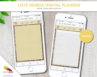 Liste Mobile Digital Planner | Monthly, Weekly, and Daily Planner | iPhone Planner, Hyperlinked Planner, Goodnotes, Notability