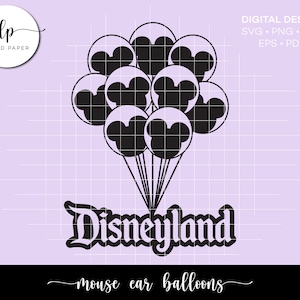 Mouse Ear Balloons SVG Cut File - Instant Download - SVG Design - SVG Cut Files - Cricut and Silhouette Cut Files