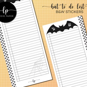 Halloween Halbes Blatt To Do Liste - Gothic Fledermaus Halb Brief To Do Liste - Ausdruckbare Halloween Fledermaus Halbes Blatt To Do Liste