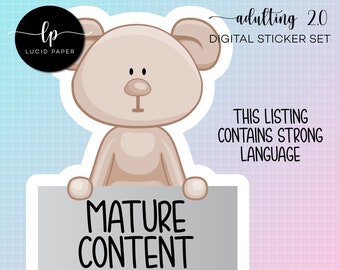 Adulting 2.0 DIGITAL Sticker Set - Grown Up Themed Digital Stickers - Adulting Funny Digital Stickers - Keeping it Real Planner Stickers