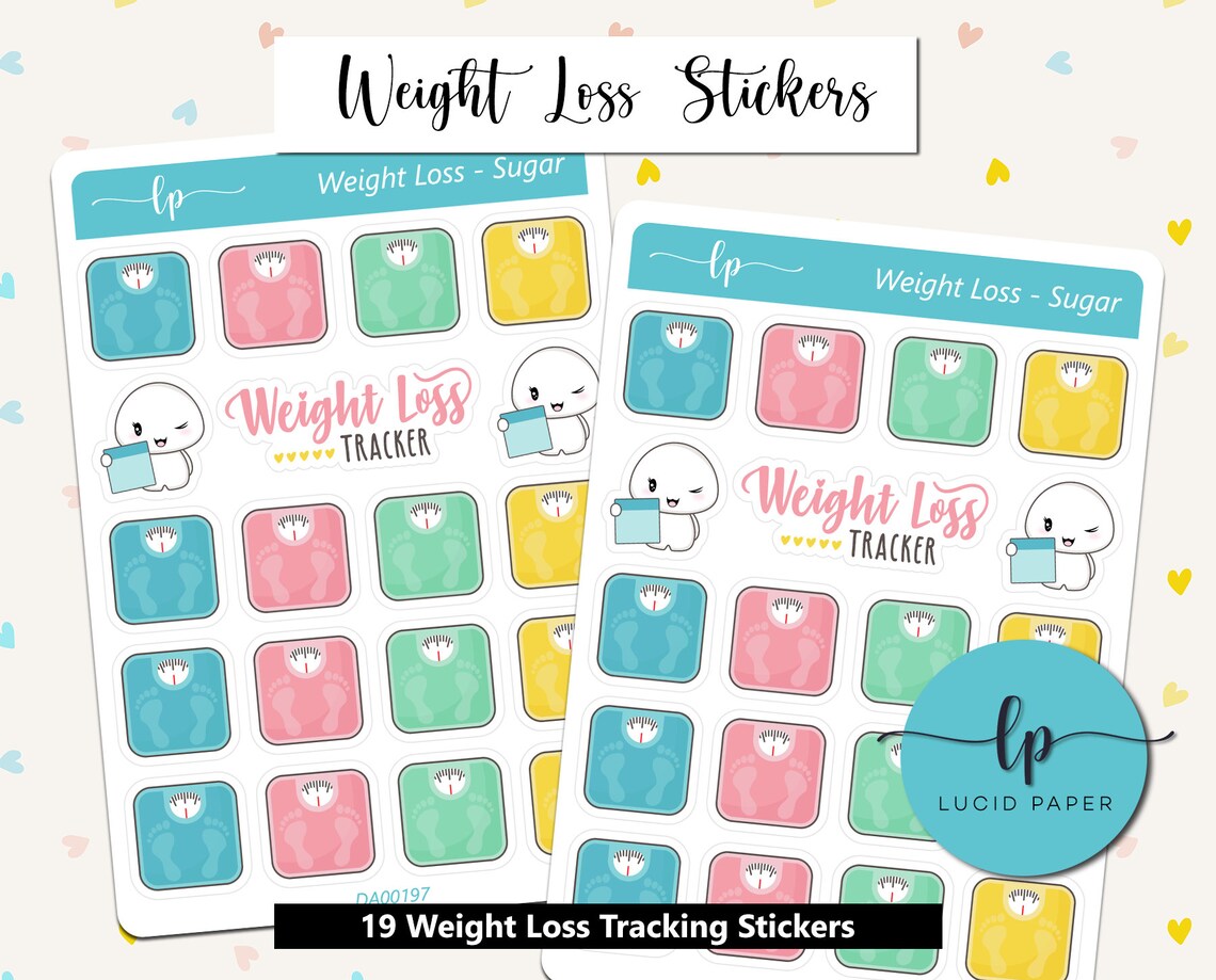 Weight Loss Sticker Sheet Weight Loss Tracker Matte Stickers - Etsy Sweden