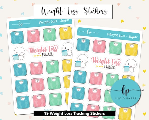 Weight Loss Sticker Sheet Weight Loss Tracker Matte Stickers | Etsy