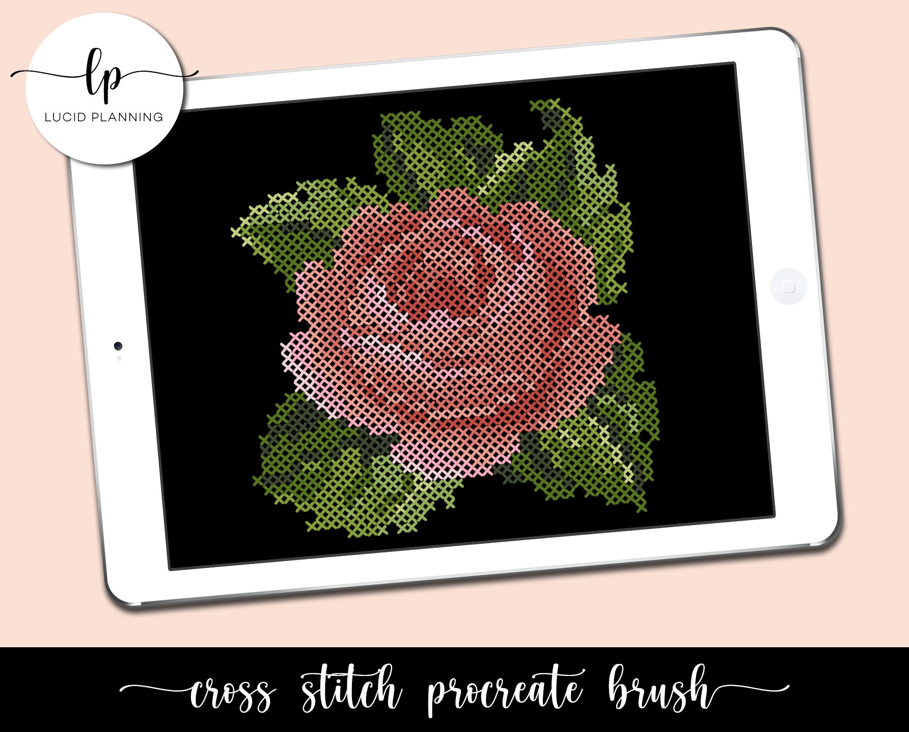 Cross Stitch Procreate Brush - Instant Download - Embroidery Procreate Brush - Procreate Stamp Brush