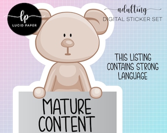 Adulting DIGITAL Sticker Set - Grown Up Themed Digital Stickers - Adulting Funny Digital Stickers - Keeping it Real Planner Stickers