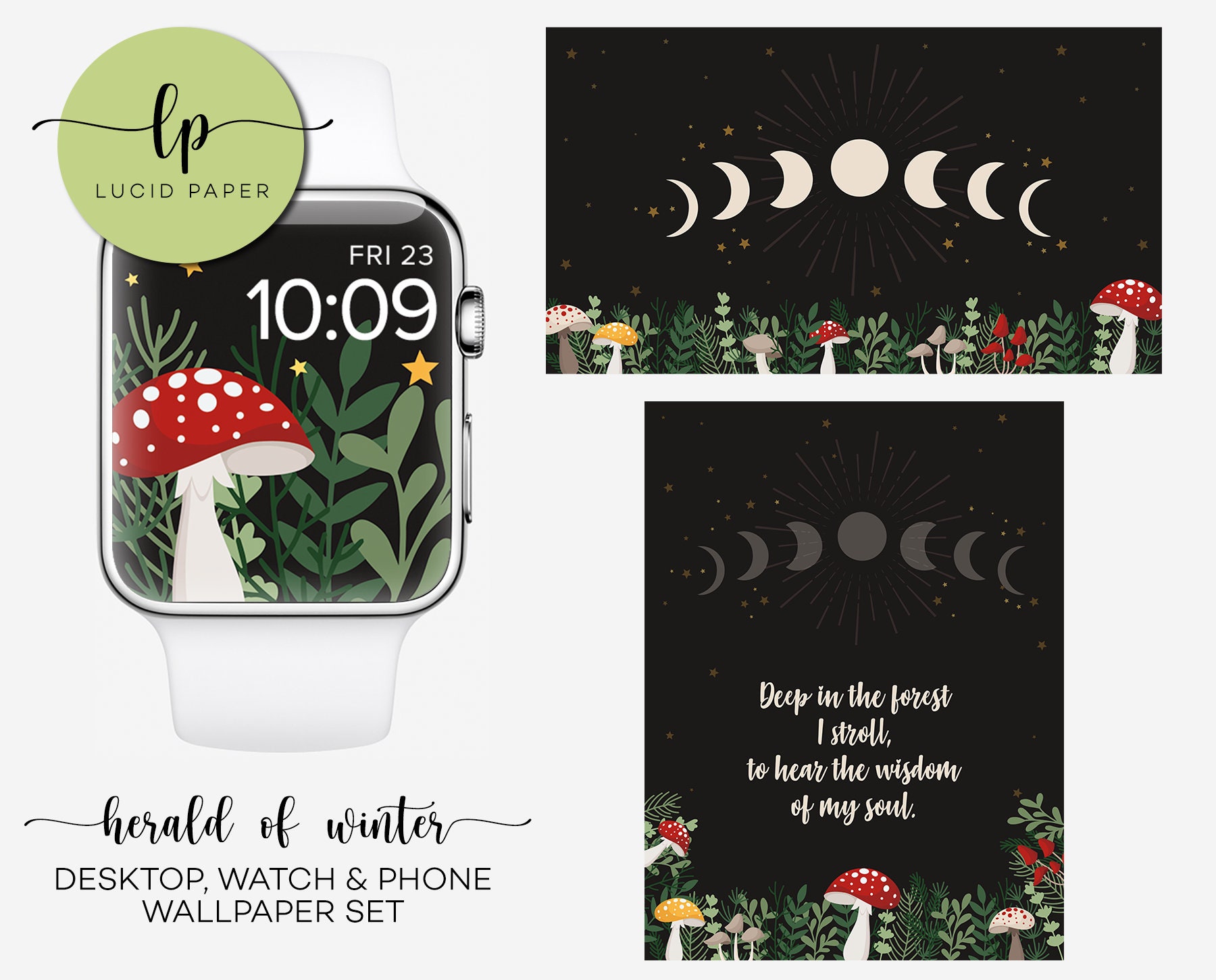 Herald of Winter Apple Watch Wallpaper Mushroom Garden - Etsy UK Herald of Winter Apple Watch Wallpaper Mushroom Garden - Etsy UK