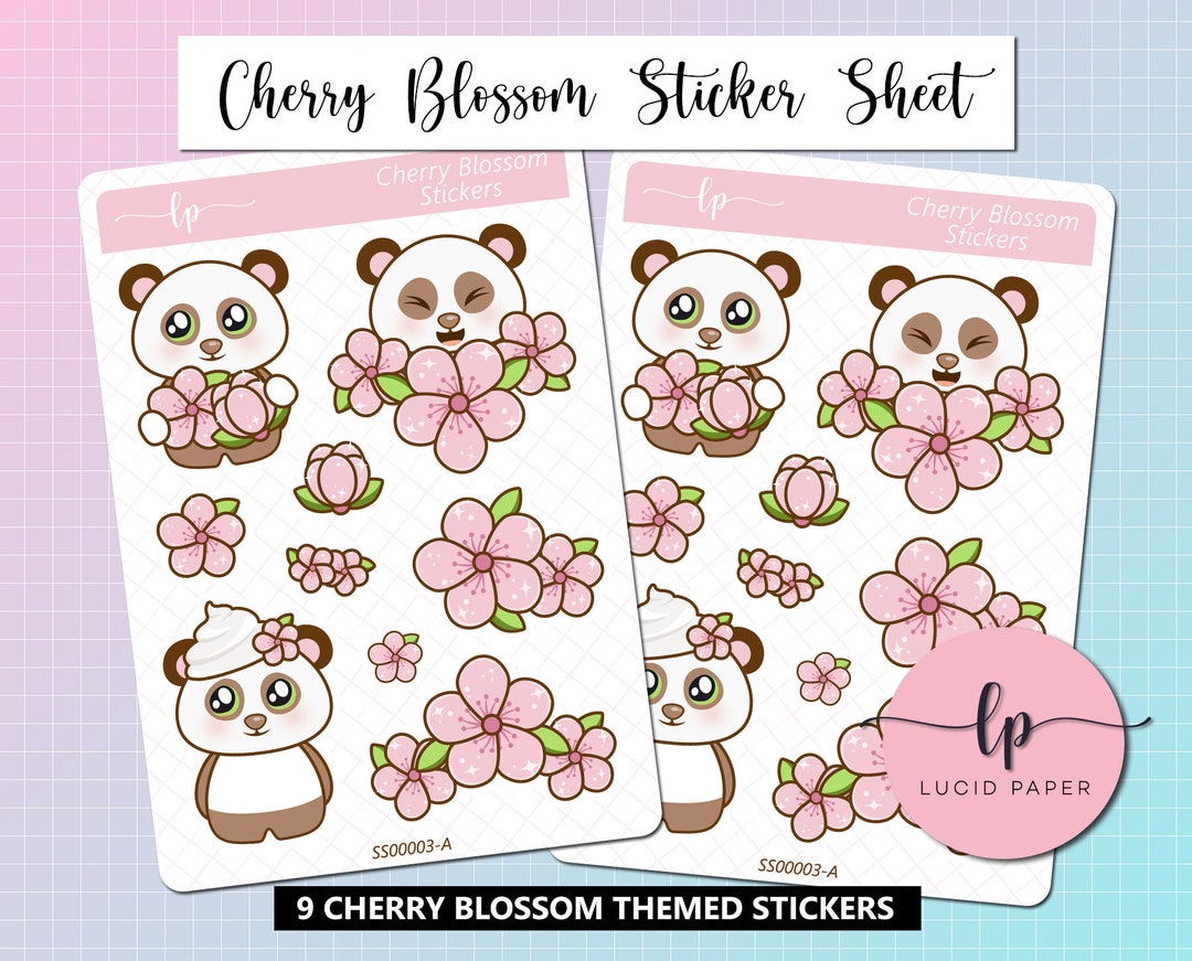 Cherry Blossom Sticker Sheet Sakura Themed Matte Stickers Kawaii ...