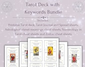 Printable Tarot deck with keywords bundle