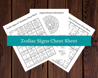 Zodiac Signs Cheat Sheets
