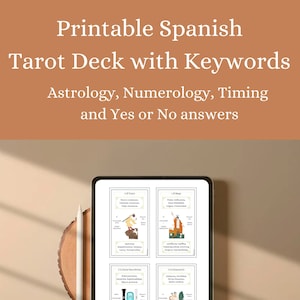 Spanish tarot deck with keywords