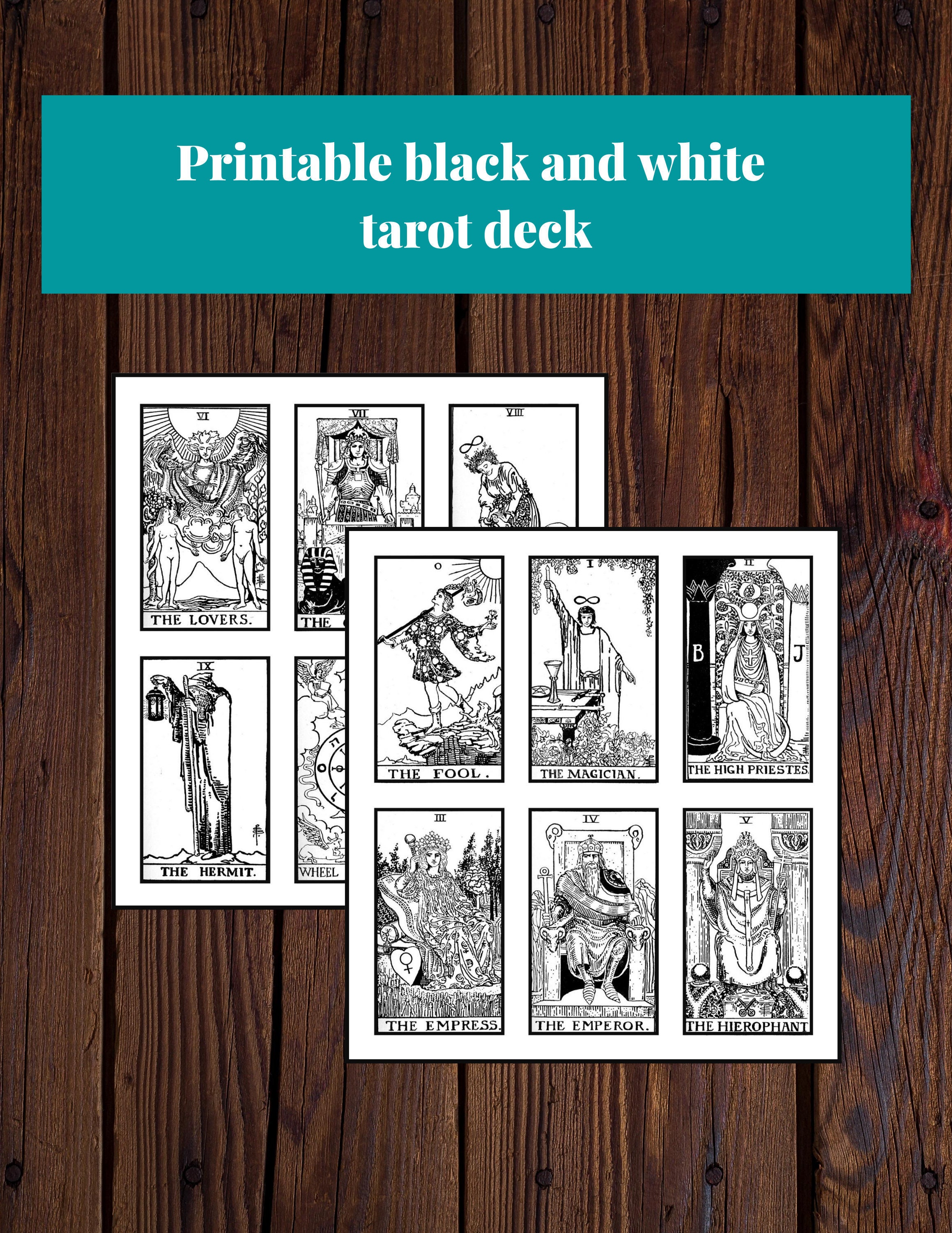 Tarot deck printable black and white