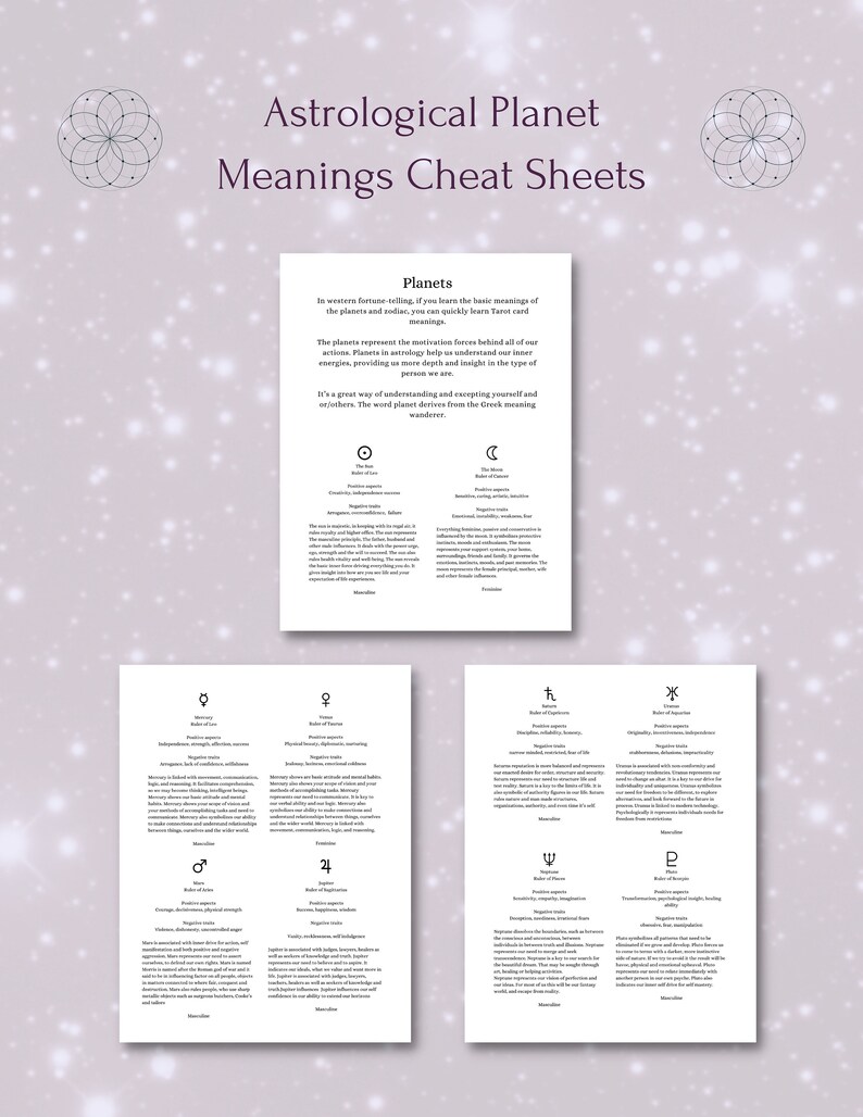 Printable Tarot deck with keywords bundle image 4