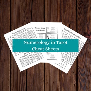Numerology in Tarot cheat sheets