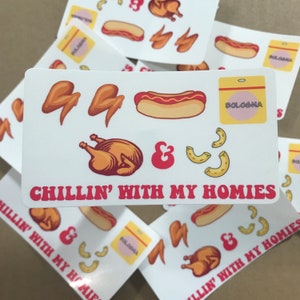 chikin wing chikin wing hotdog and balonaeeaae Sticker for Sale