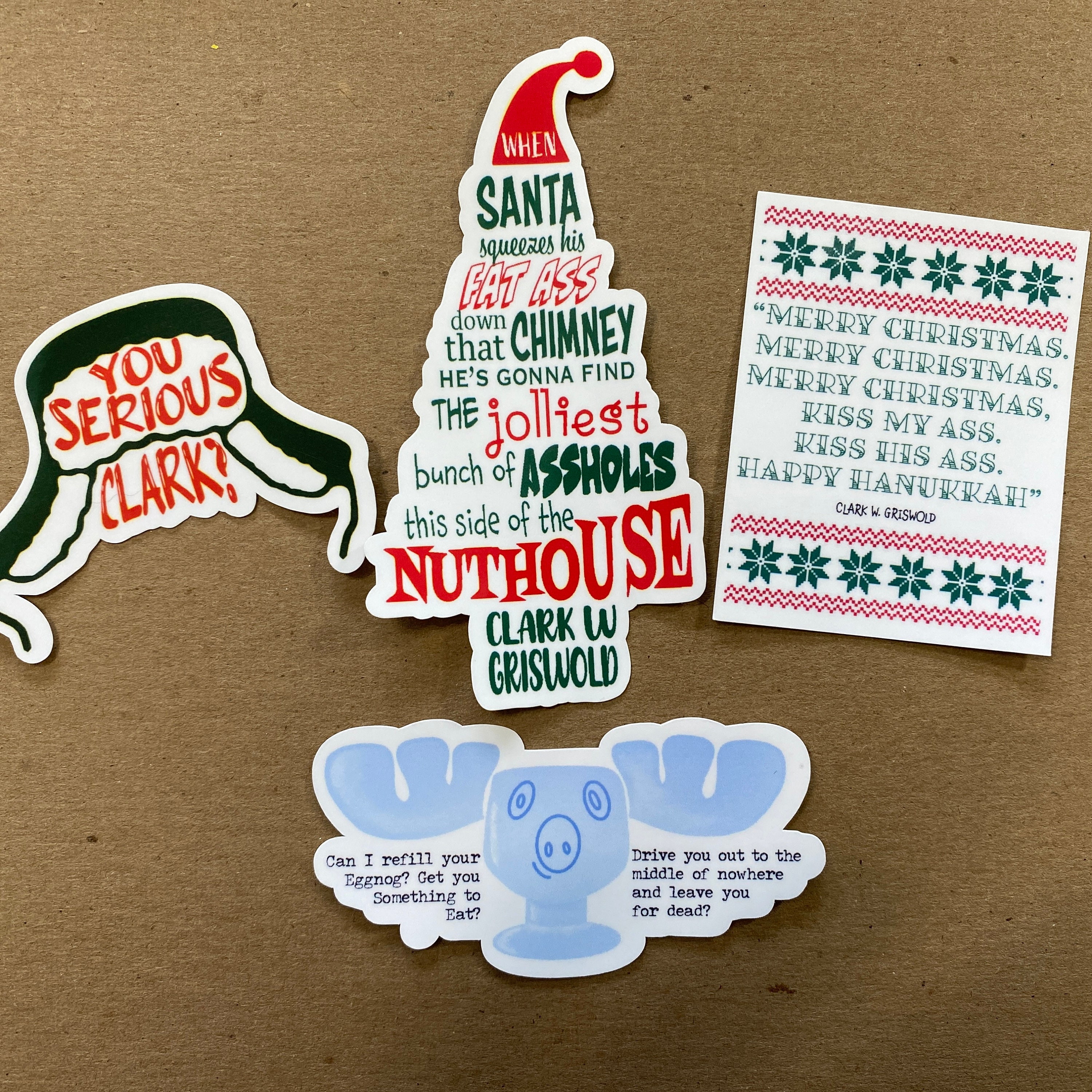 CHRISTMAS VACATION STICKERS / set de 4 / que serious clark / Etsy