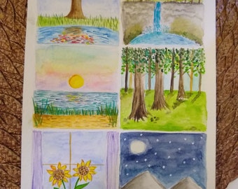 Watercolor Mini Scenes Original Painting