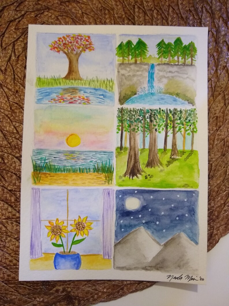 Watercolor Mini Scenes Original Painting