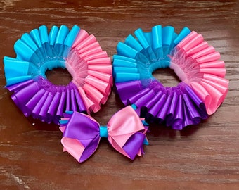 Multicolor Anklets and Bow/ Pink Purple Blue Anklets/ Girls Anklets/ Baby Anklets/ Detachable Tutu Socks/ Boutique Bow