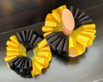Black and Yellow Ruffle Anklets, Tutu Socks