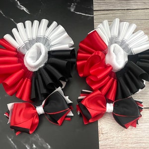 Black and Red Tutu Socks, Ruffle Socks and Bow Set, Detachable Socks, Girls/Baby Anklets and Socks, Boutique Bows