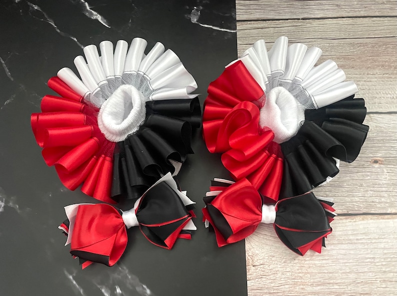 Red Ruffle Socks Black and Red Tutu Socks, Ruffle Socks and Bow Set, Detachable Socks ...